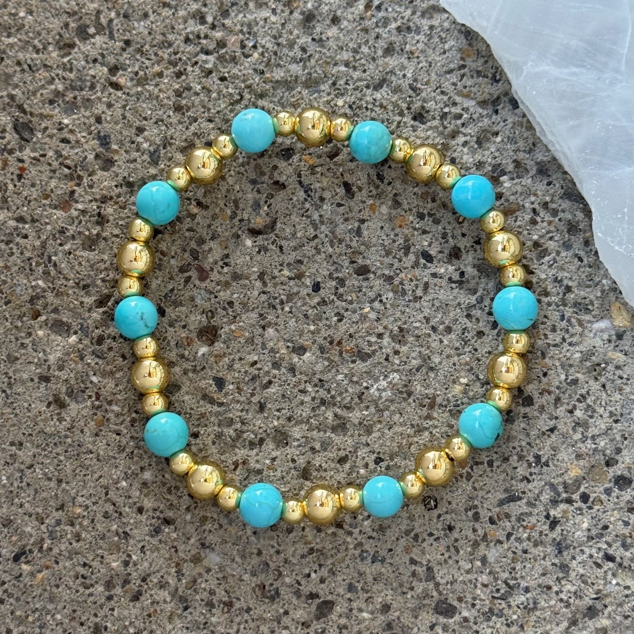 GOLD TURQUOISE BEADED bracelet