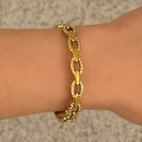 GOLD CRYSTAL CHAIN LINK bangle