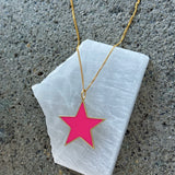 LARGE HOT PINK STAR necklace