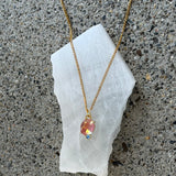 PINK TOURMALINE OVAL CRYSTAL necklace
