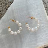 4MM SMALL PEARL BEADED HOOP earrings