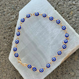 DARK BLUE EVIL EYE anklet