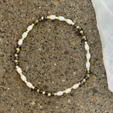 PEARL BLACK ONYX BEADED bracelet