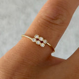 GOLD TRI BEZEL DAINTY ring