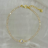 GOLD SOLITAIRE CRYSTAL BEZEL bracelet