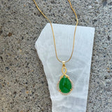 HAYA TEARDROP GREEN JADE necklace