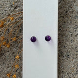 ROUND AMETHYST STUD earrings
