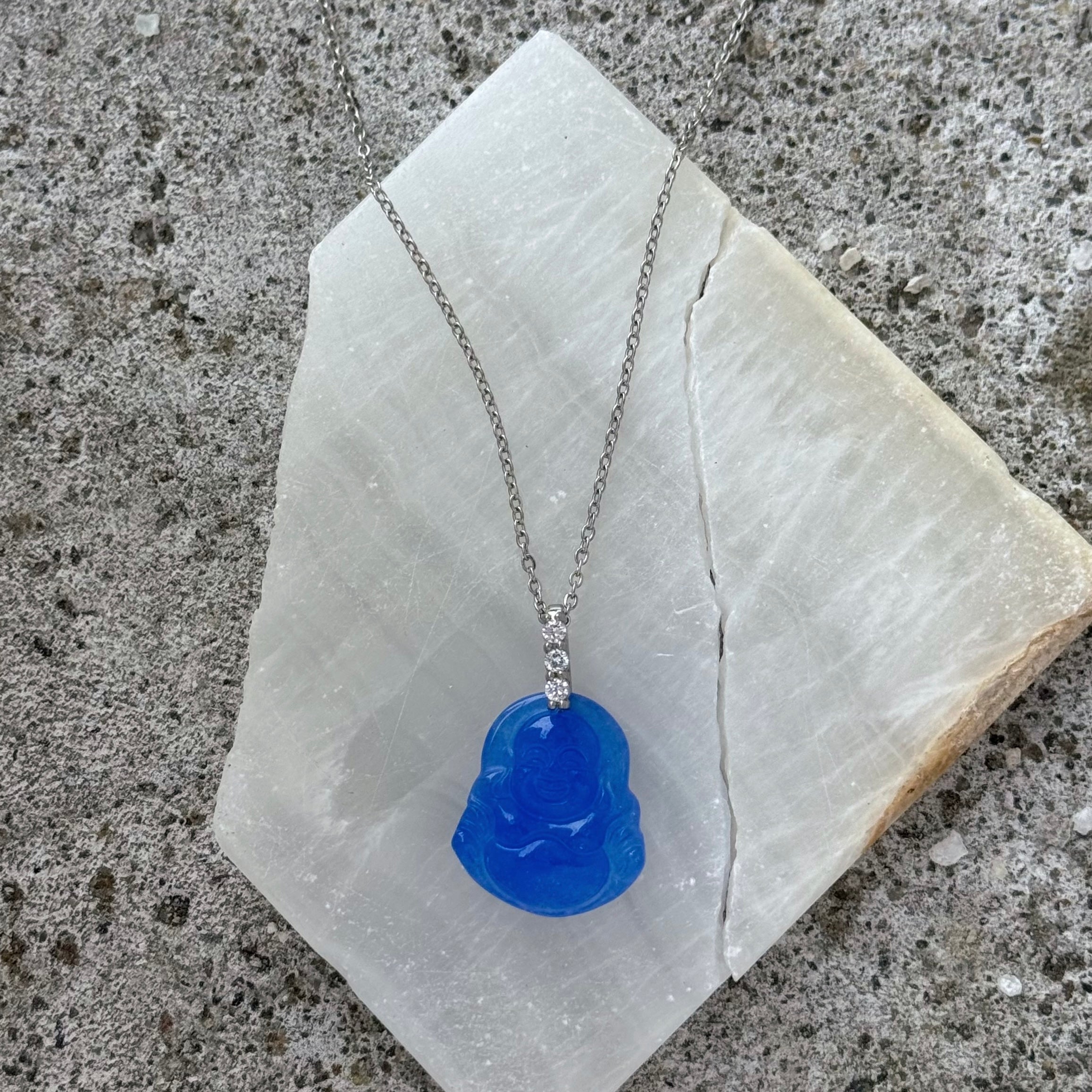 BLUE BUDDHA III STEEL MINI necklace