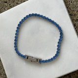 SILVER BLUE CRYSTAL TENNIS bracelet