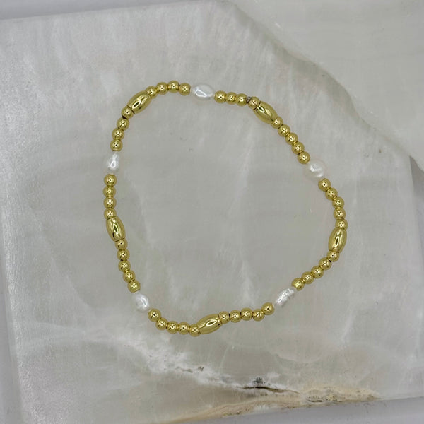 GOLD MINI PEARL BEADED bracelet