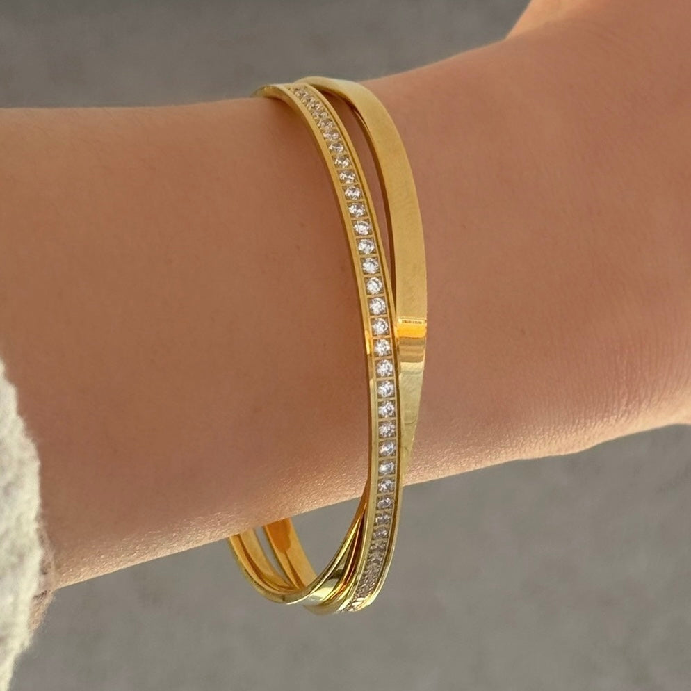 GOLD CRYSTAL DOUBLE bangle