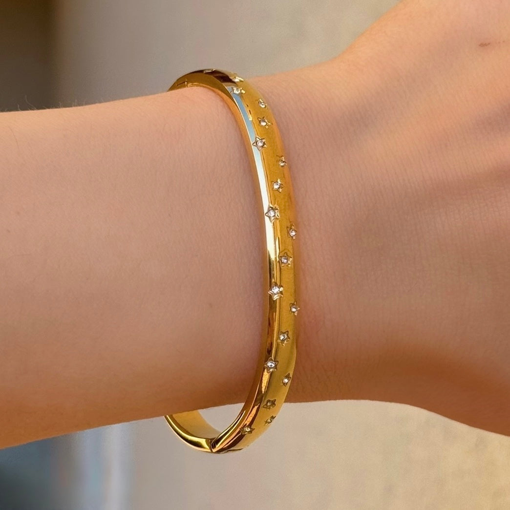GOLD CRYSTAL STARS bangle