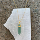 GOLD AVENTURINE AMULET necklace