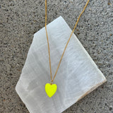 YELLOW ENAMEL HEART MINI necklace