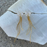 GOLD CRYSTAL BOW DANGLE earrings