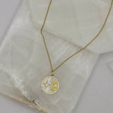 GOLD STARBURST MOTHER OF PEARL necklace