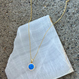 CRYSTAL FIRE BLUE OPAL STUD necklace