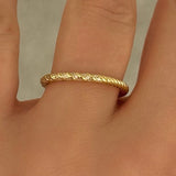 GOLD TWISTED CRYSTAL SPLIT ring