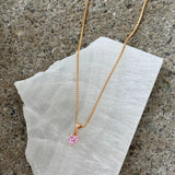PINK CRYSTAL HEART SUPER MINI necklace