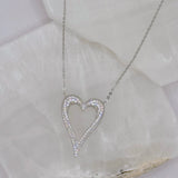SILVER CRYSTAL OPEN HEART necklace