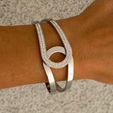 SILVER CRYSTAL PAVE LOOP bangle