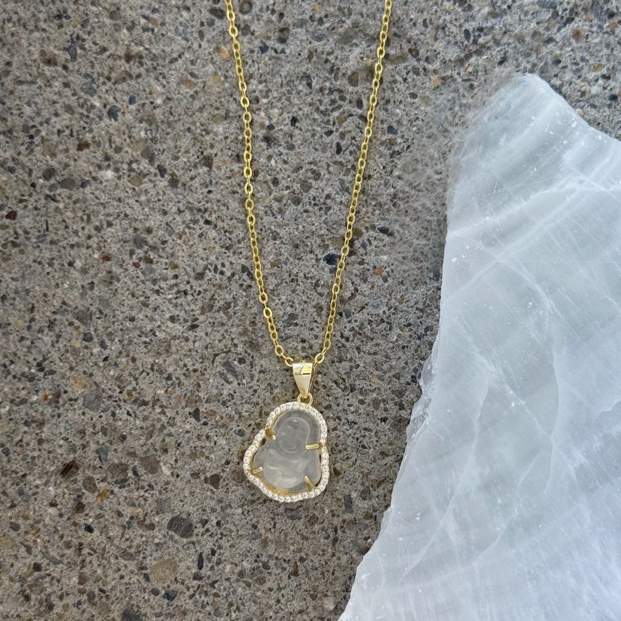 BUDDHA WHITE JADE SUPER MINI necklace