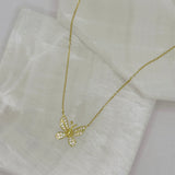 GOLD CRYSTAL DAINTY BUTTERFLY necklace