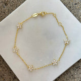 GOLD DAINTY CRYSTAL FLOWER bracelet