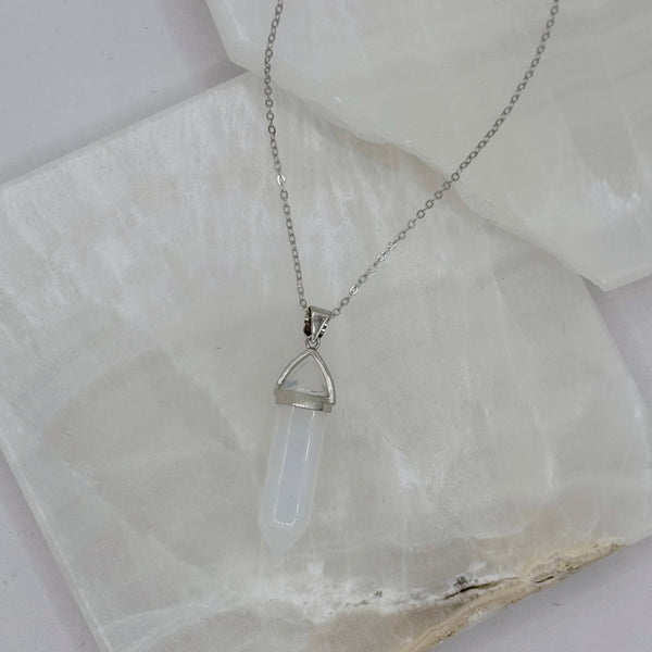 SILVER OPALITE AMULET necklace