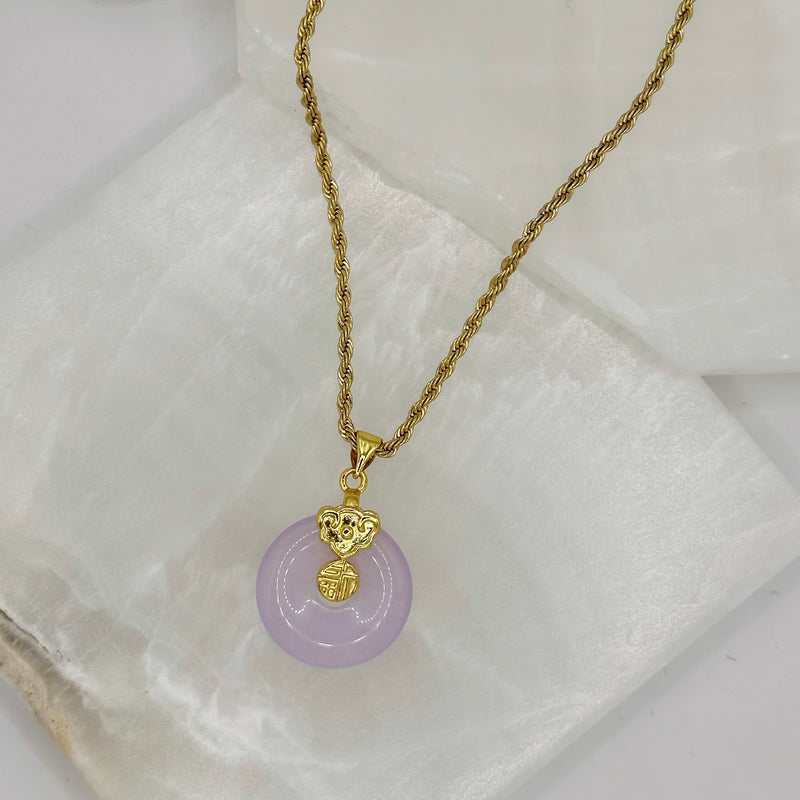 DELIA CIRCLE LAVENDER JADE necklace