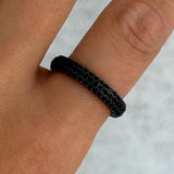 BLACK ENAMEL SHEENA PAVE ring