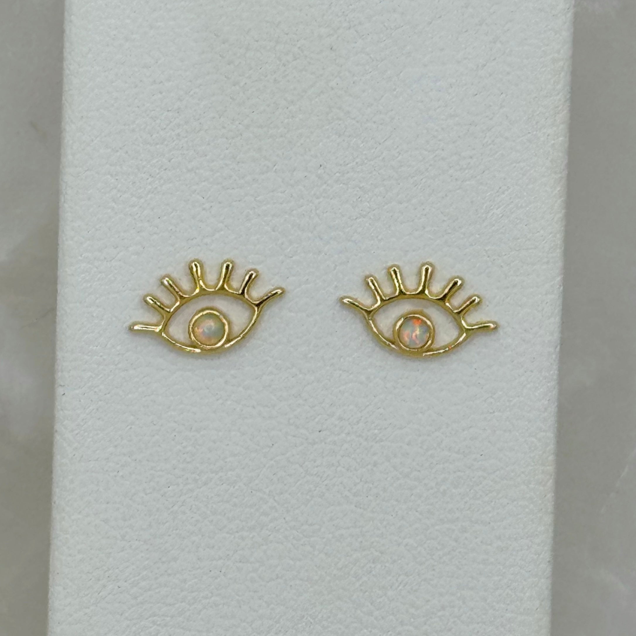 GOLD OPAL EYE STUD earrings