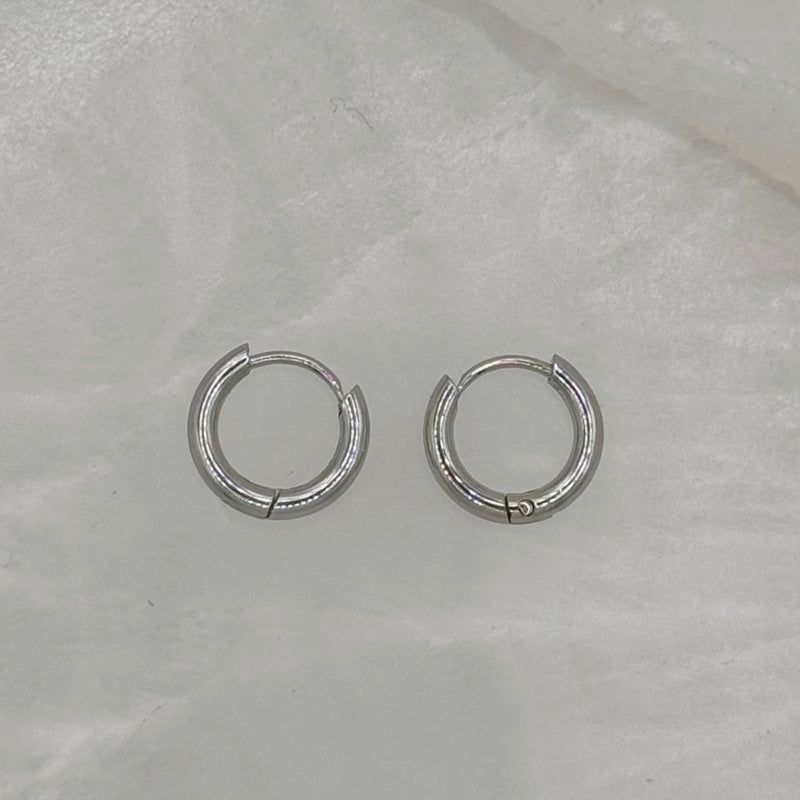 11MM STEEL HOOP earrings