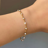 GOLD PEARL POD bracelet