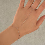 SILVER FLAT LINK MIRROR HAND CHAIN bracelet