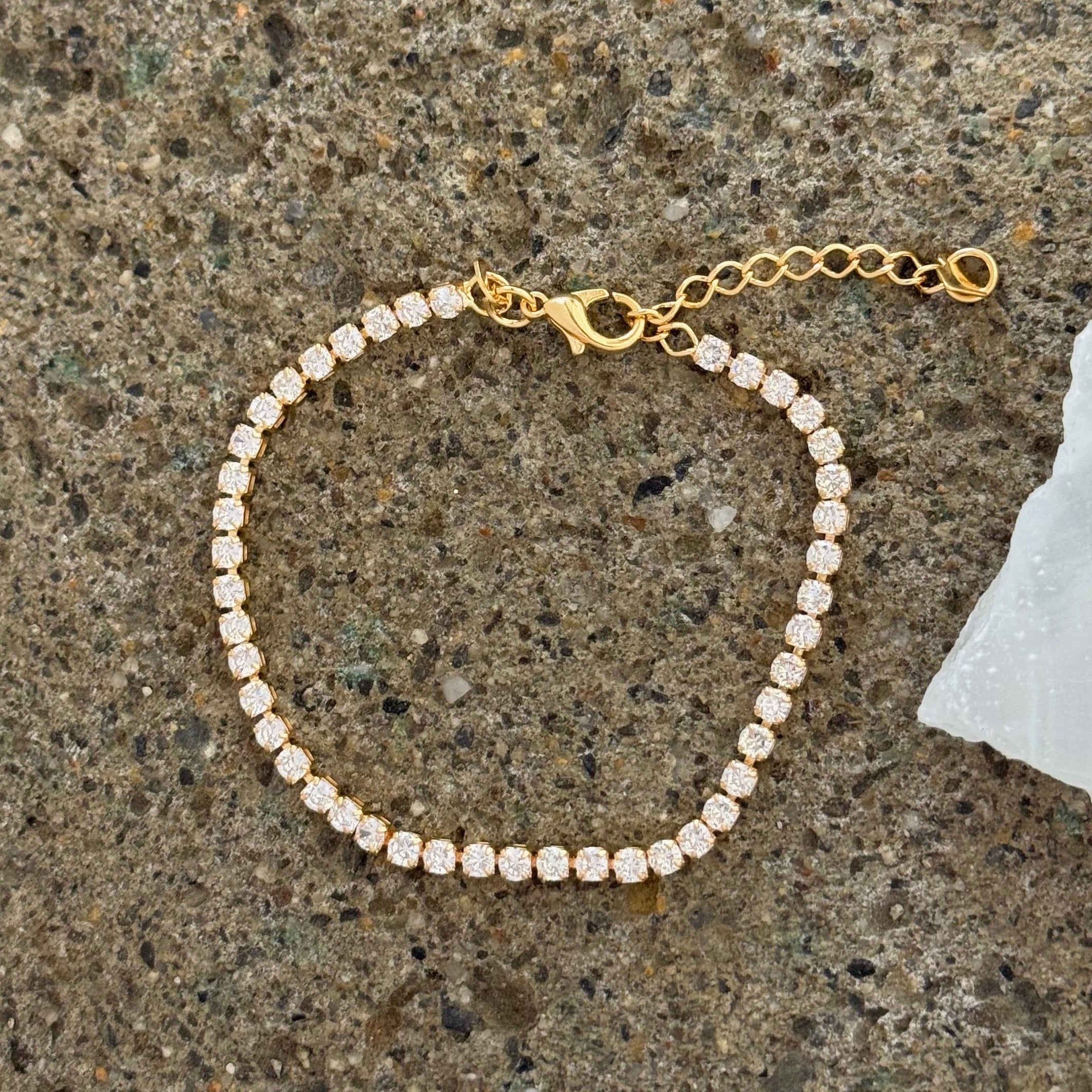 CRYSTAL GOLD FILLED TENNIS bracelet