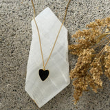 BLACK ENAMEL HEART MINI necklace