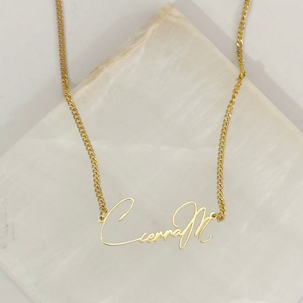 CUSTOM SIMPLE SCRIPT NAMEPLATE necklace