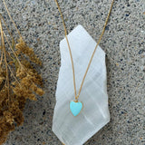 LIGHT BLUE ENAMEL HEART MINI necklace