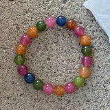 10MM RAINBOW TOURMALINE BEADED bracelet