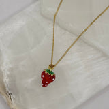 GOLD STRAWBERRY necklace