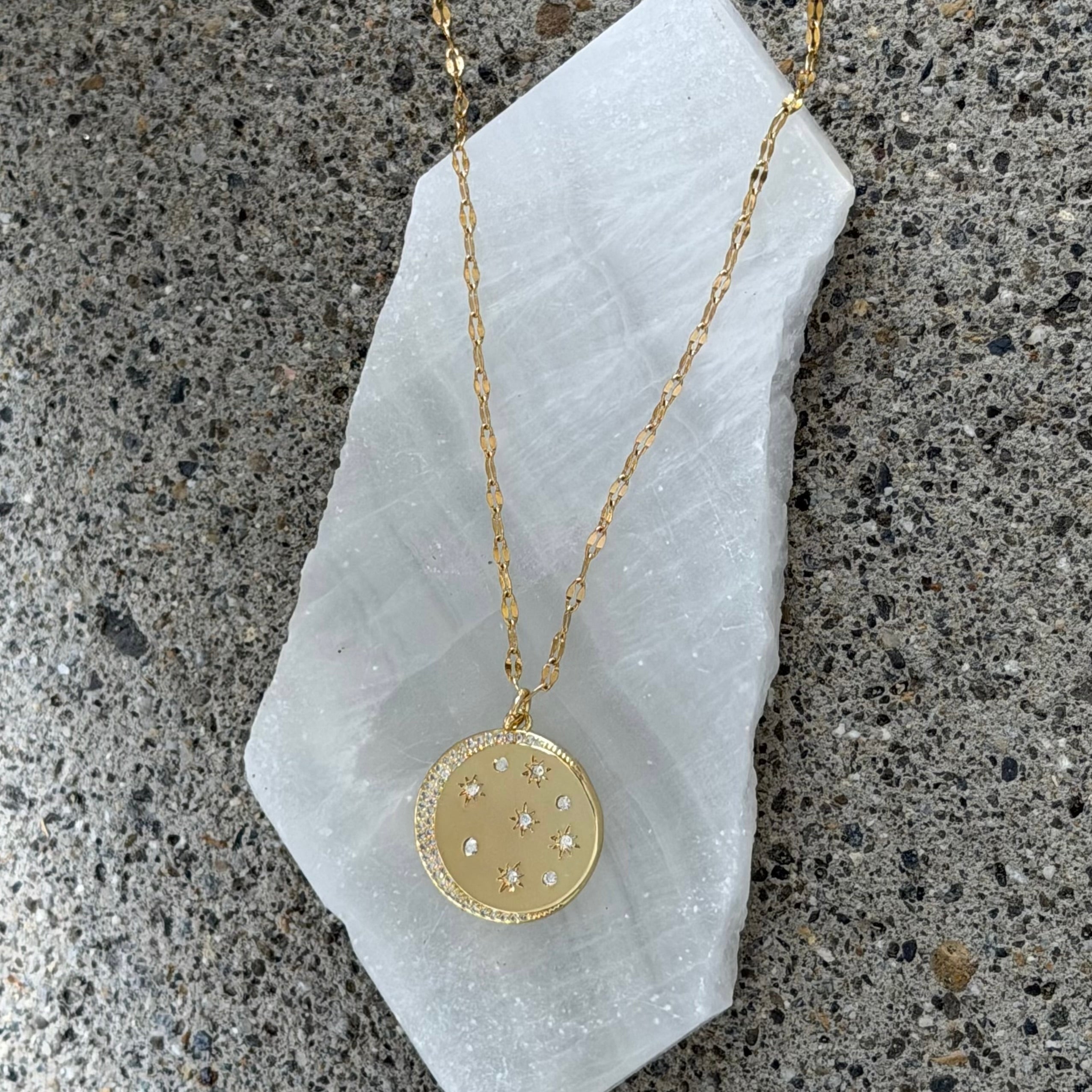 MOON & STARS COIN necklace