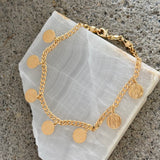 CUBAN BRUSHED COIN anklet