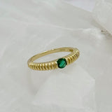 GOLD EMERALD RIDGE DOME ring