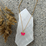 HOT PINK ENAMEL BUTTERFLY MINI necklace