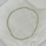 BLUE SQUARE BEADED STRETCHY bracelet