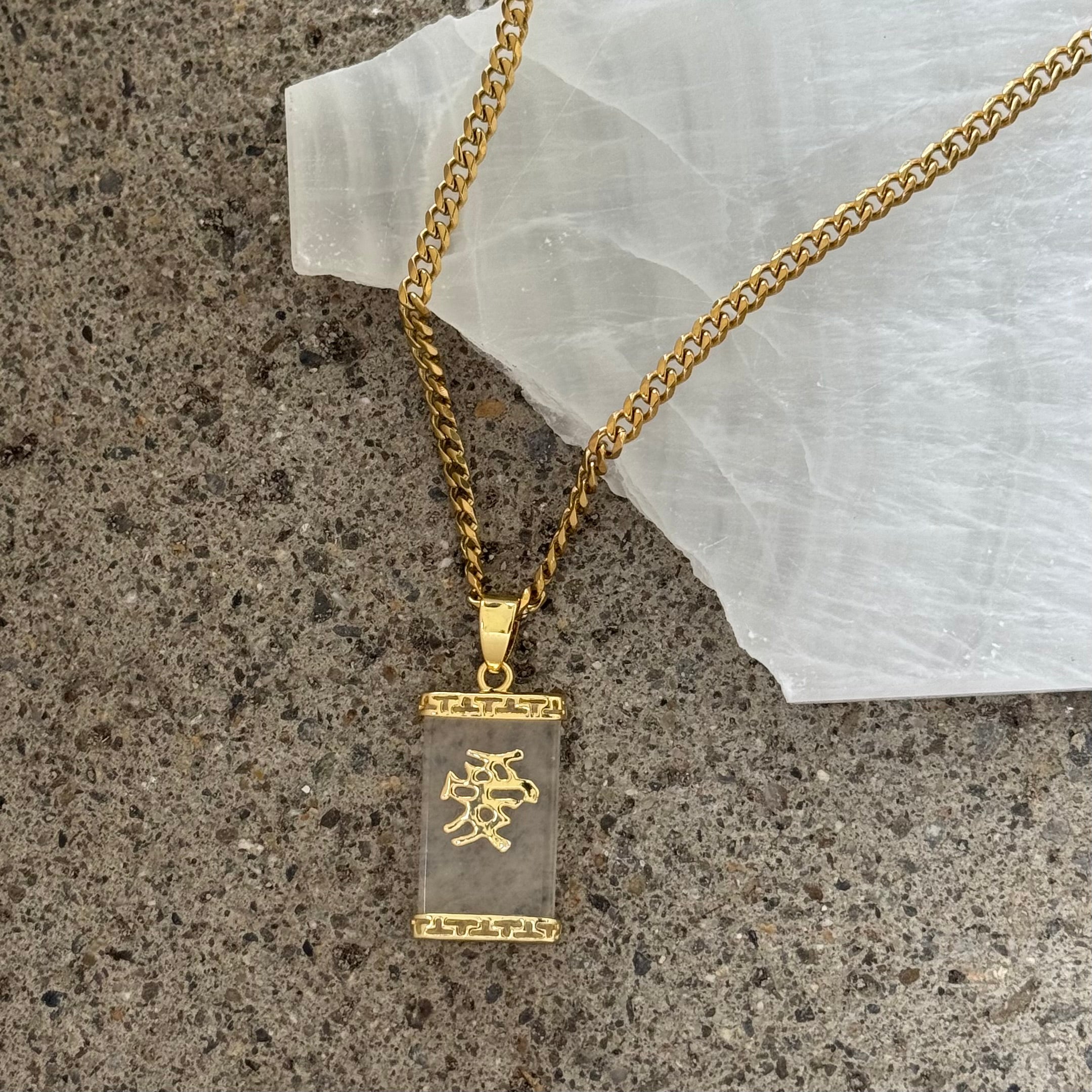 LOVE WHITE JADE necklace