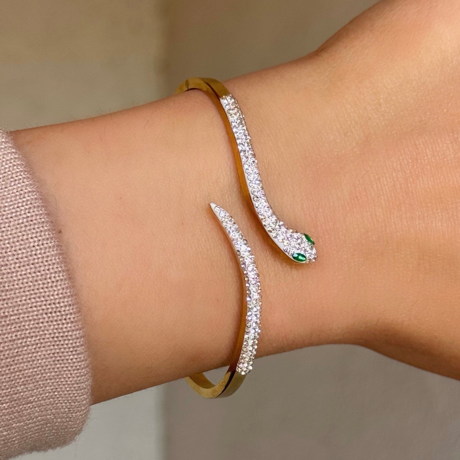 GOLD CRYSTAL SNAKE bangle