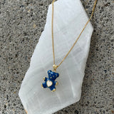 DARK BLUE TEDDY HEART MINI necklace