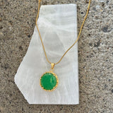 GIFTED DRAGON REVERSIBLE GREEN JADE necklace
